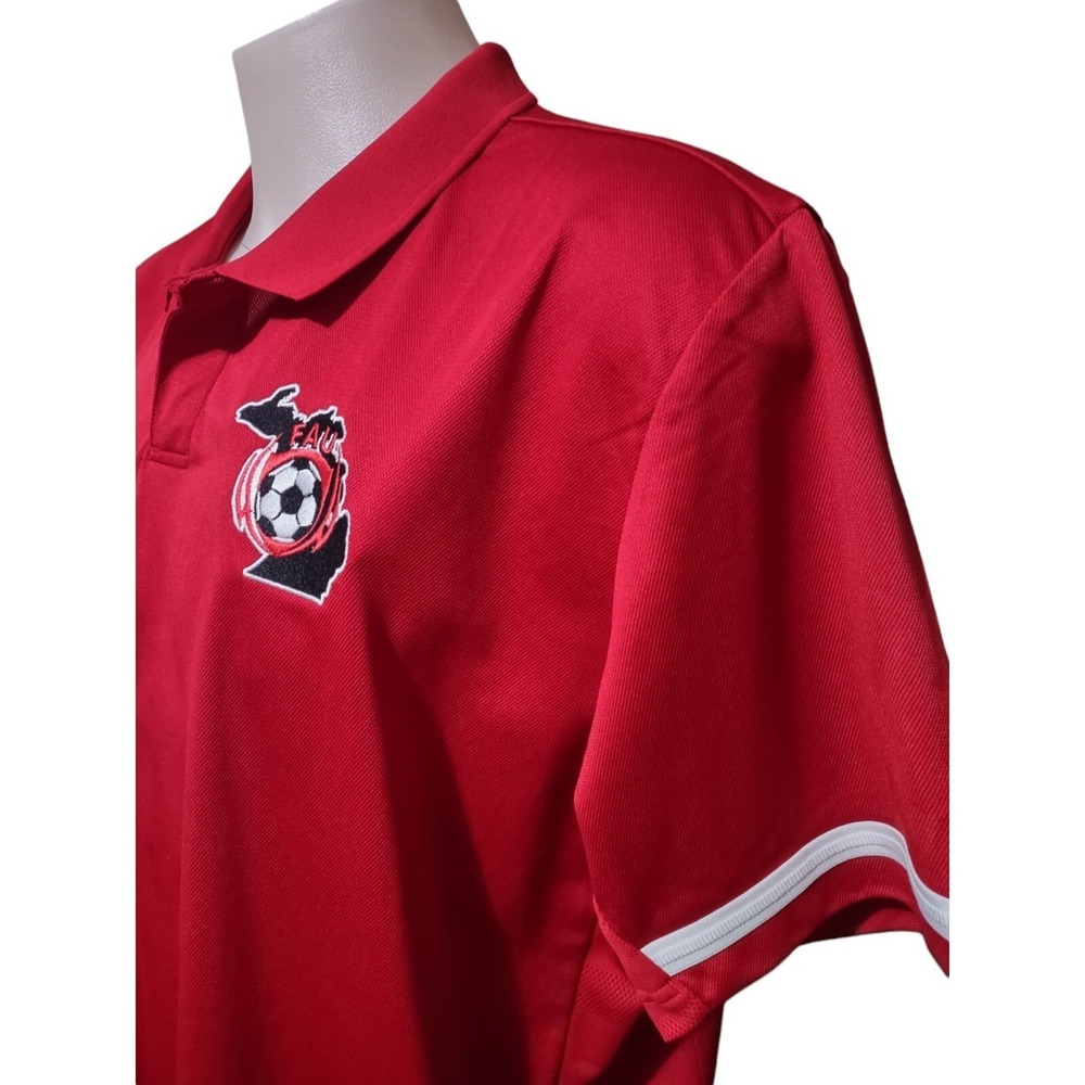 Adidas FAU Polo Mens Size 2XL Flint Area United Soccer Club Embroidered Logo Red - Picture 3 of 16
